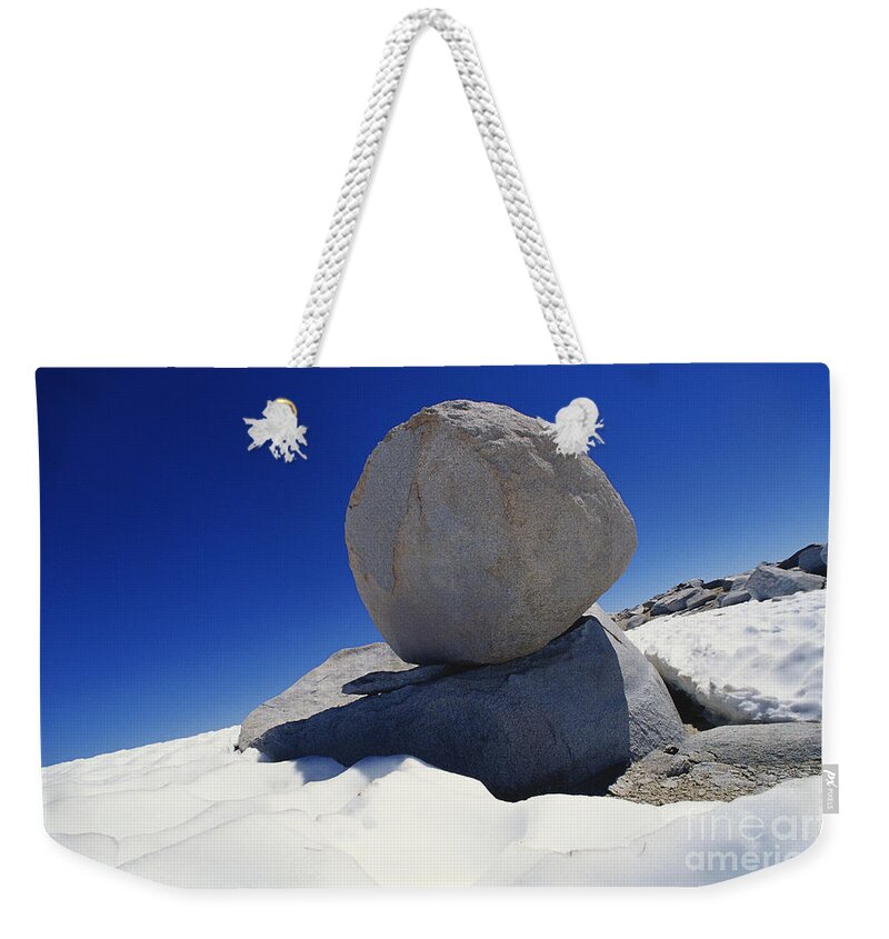 Balanced Rock Weekender Tote Bag featuring the photograph Boulder Near Mono Lake by George D. Lepp