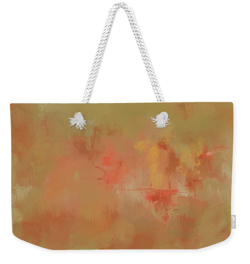 Jai Johnson Weekender Tote Bag featuring the painting Bountiful Autumn Abstract Painting by Jai Johnson