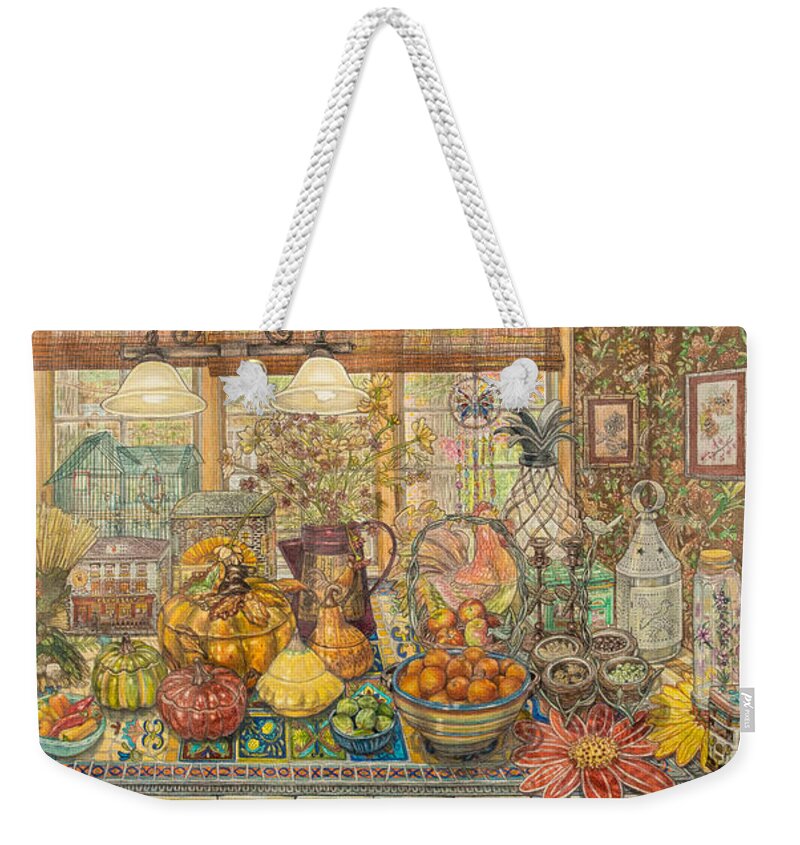 Bountiful Harvest Weekender Tote Bag featuring the painting Bountiful Harvest by Bonnie Siracusa