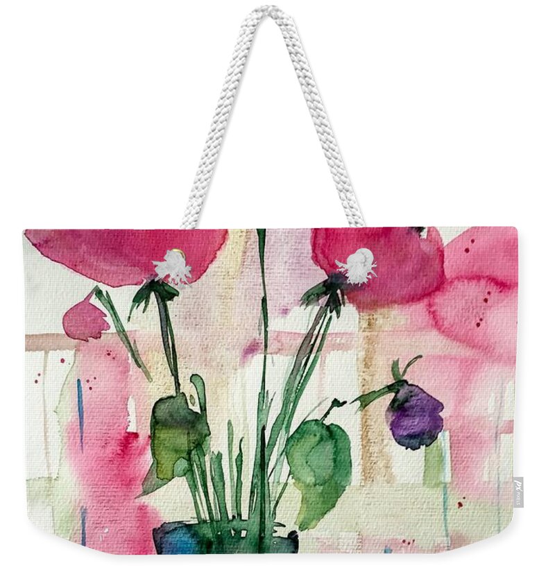 Bouquet Weekender Tote Bag featuring the painting Bouquet 7 by Britta Zehm