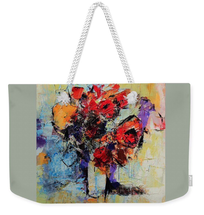 Flowers Weekender Tote Bag featuring the painting Bouquet de Couleurs by Elise Palmigiani
