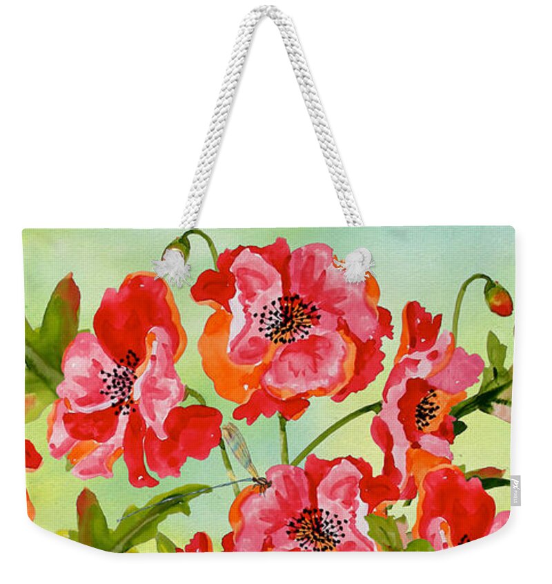 Watercolor Painting Weekender Tote Bag featuring the painting Bouquet De Fleur-JP3010 by Jean Plout