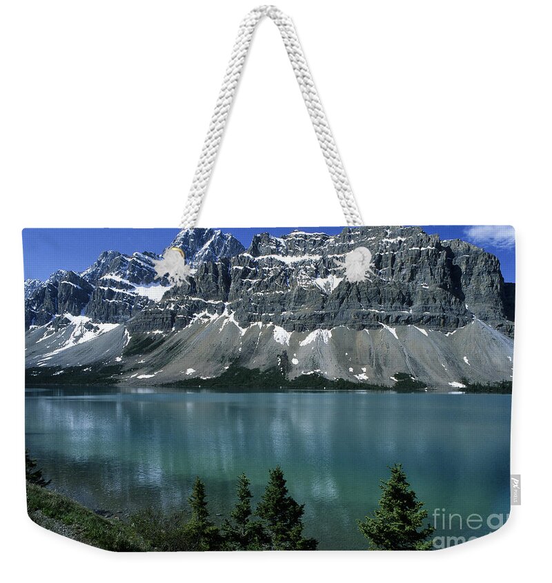 Alberta Weekender Tote Bag featuring the photograph Bow Lake Area by Sandra Bronstein