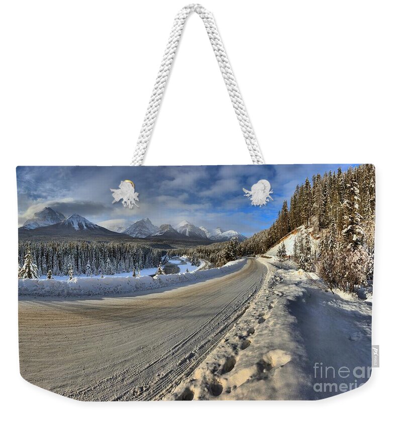 Morant Weekender Tote Bag featuring the photograph Bow Valley Winter Wonderland by Adam Jewell