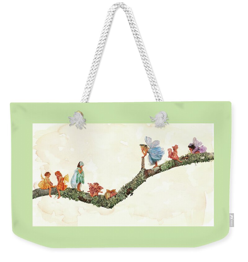 Fairies Weekender Tote Bag featuring the photograph Branch Fairies by Anne Geddes