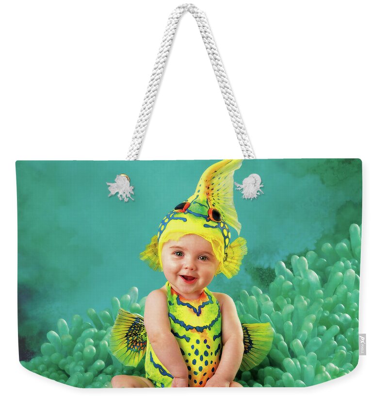 Under The Sea Weekender Tote Bag featuring the photograph Brando as a Gobi Fish by Anne Geddes