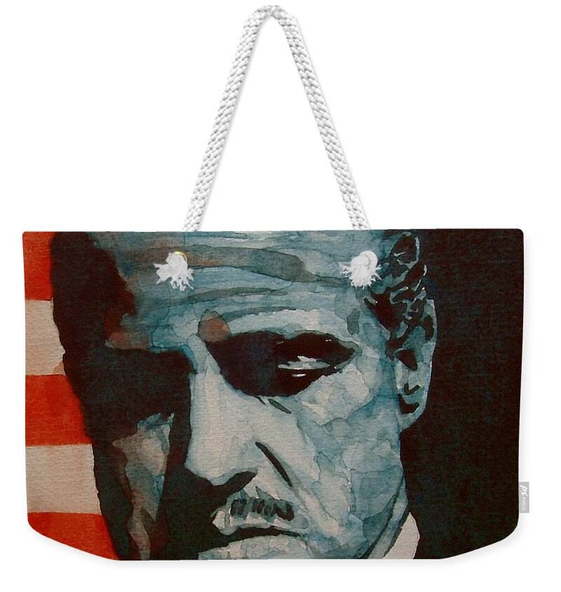 Marlon Brando Weekender Tote Bag featuring the painting The Godfather-Brando by Paul Lovering