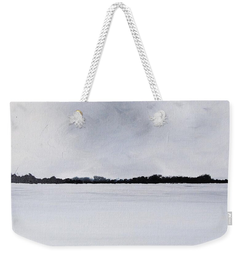 Irish Seascape Weekender Tote Bag featuring the painting Brewing Storm beyond the Irish Waters by Trilby Cole