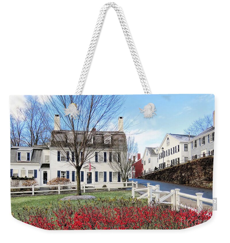 Brewster Gardens Weekender Tote Bag featuring the photograph Brewster Gardens at Leyden Street by Janice Drew