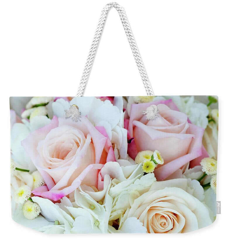 Jigsaw Puzzle Weekender Tote Bag featuring the photograph Bridal Bouquet by Carole Gordon