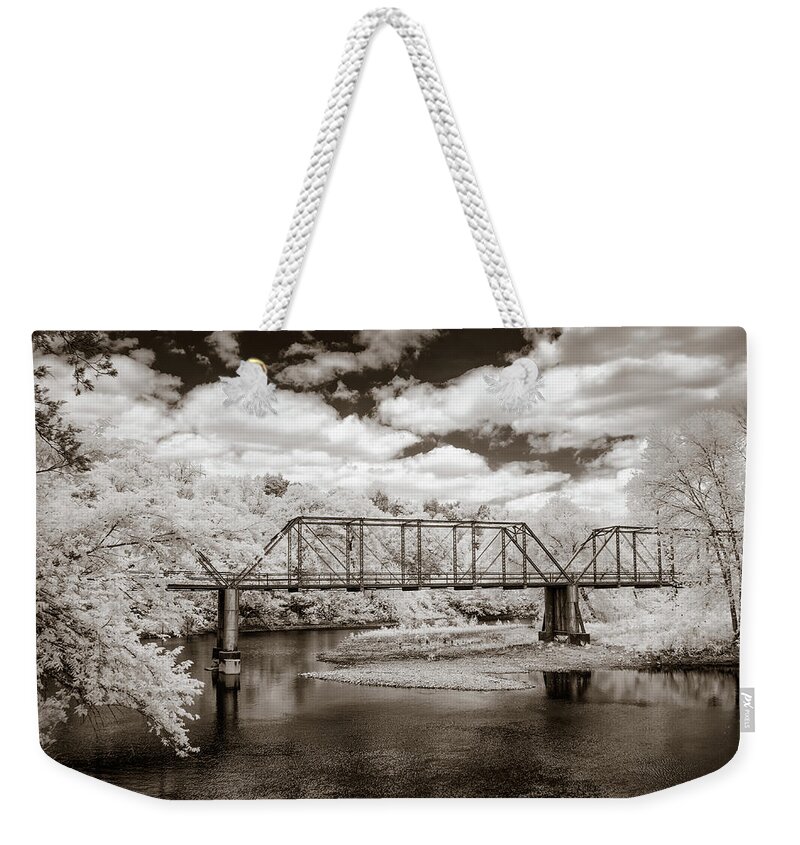 Mulberry River Weekender Tote Bag featuring the photograph Bridge On Mulberry by James Barber