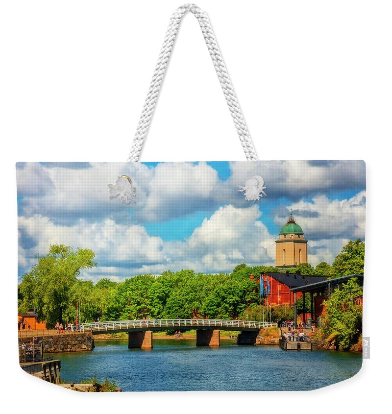 Barns Weekender Tote Bag featuring the photograph Bridge on the Islands of Light by Debra and Dave Vanderlaan