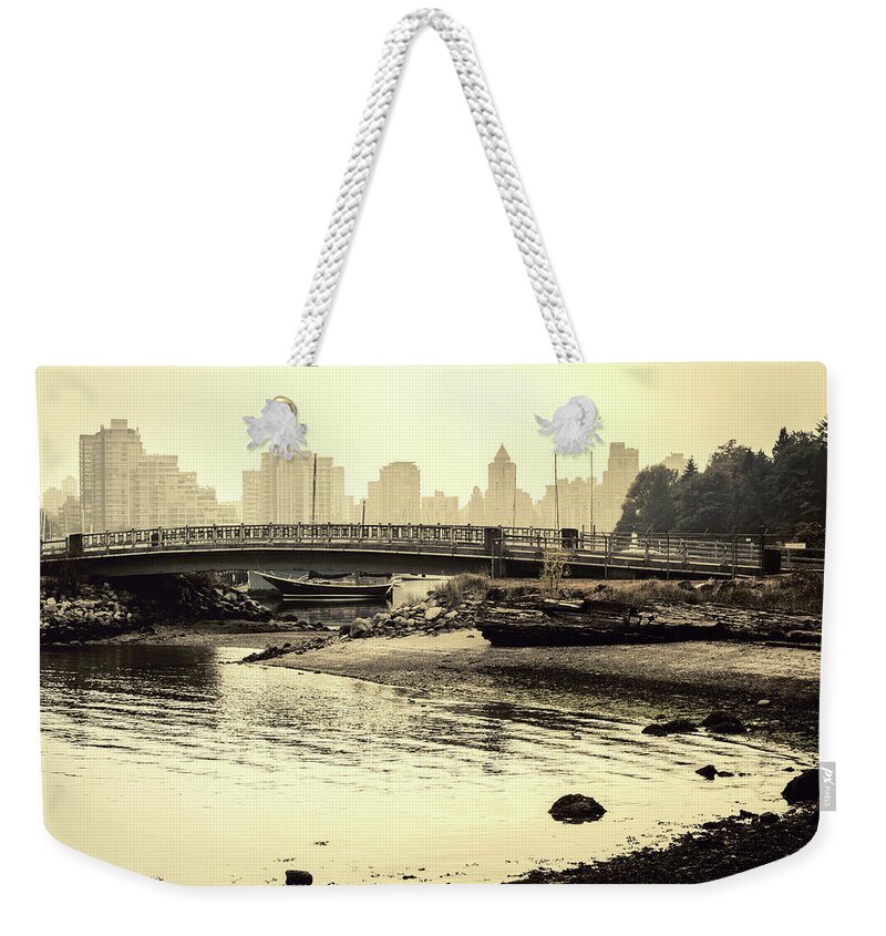 Vancouver Weekender Tote Bag featuring the photograph Bridge Over Calm by Monte Arnold
