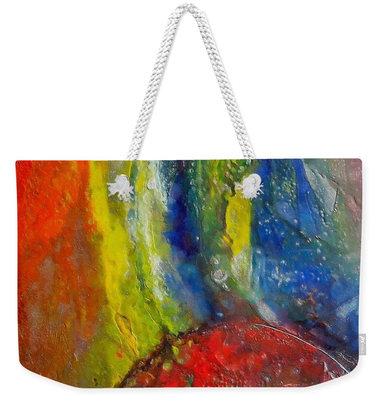 Bridge Weekender Tote Bag featuring the painting Bridge Over Troubled Water by Dragica Micki Fortuna