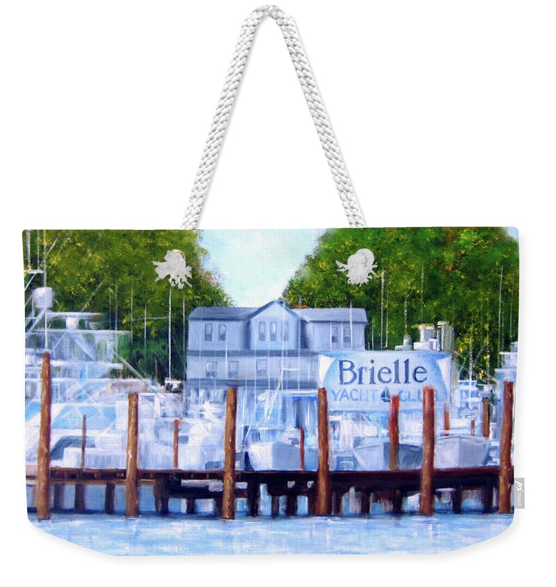 Brielle Nj Weekender Tote Bag featuring the painting Brielle, NJ by Leonardo Ruggieri