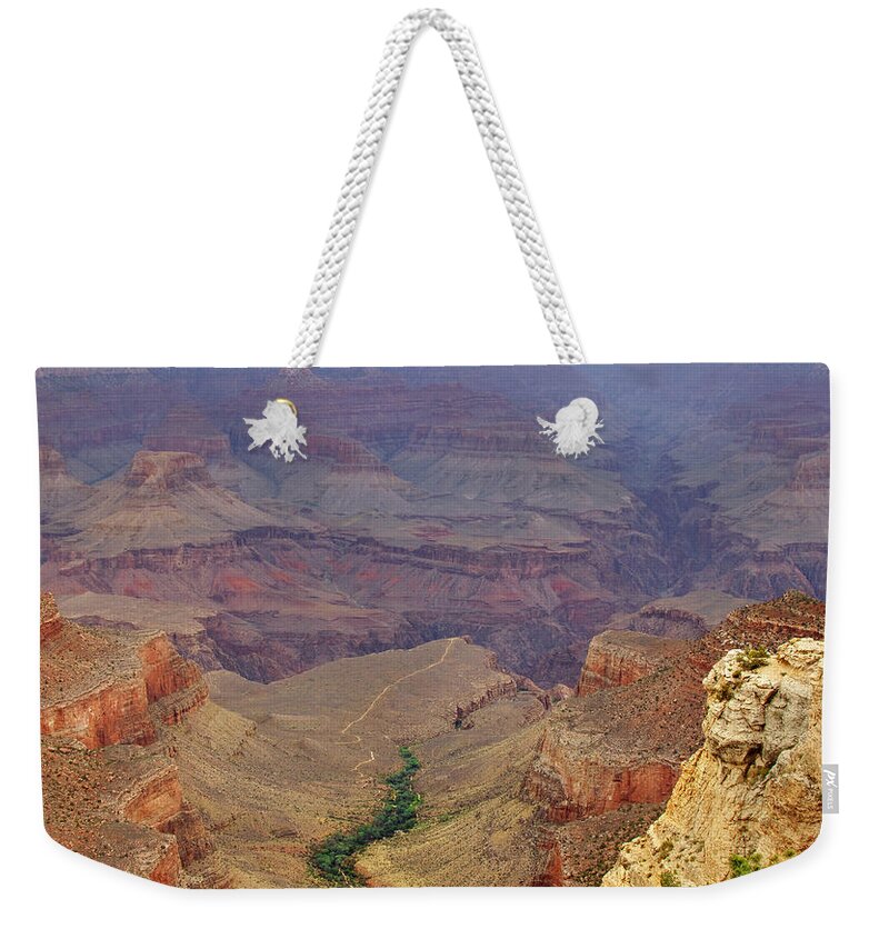 Bright Weekender Tote Bag featuring the photograph Bright Angel Trail by Ricky Barnard