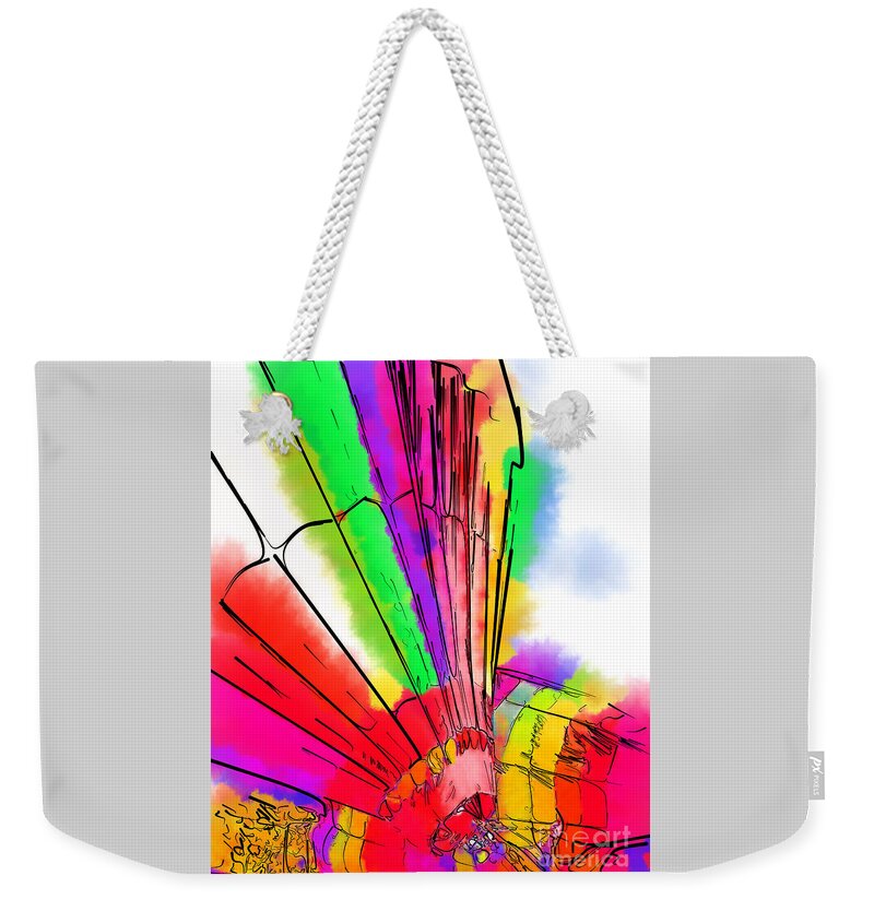 Hot-air Weekender Tote Bag featuring the digital art Bright Colored Balloons by Kirt Tisdale