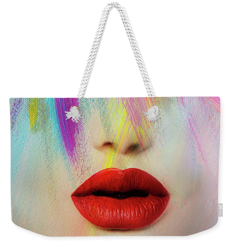 Bright Weekender Tote Bag featuring the painting Bright Dreams by Lilia S