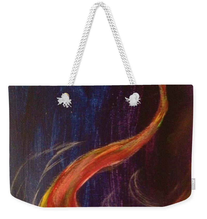 Bright Swan Weekender Tote Bag featuring the painting Bright Swan by Sarahleah Hankes