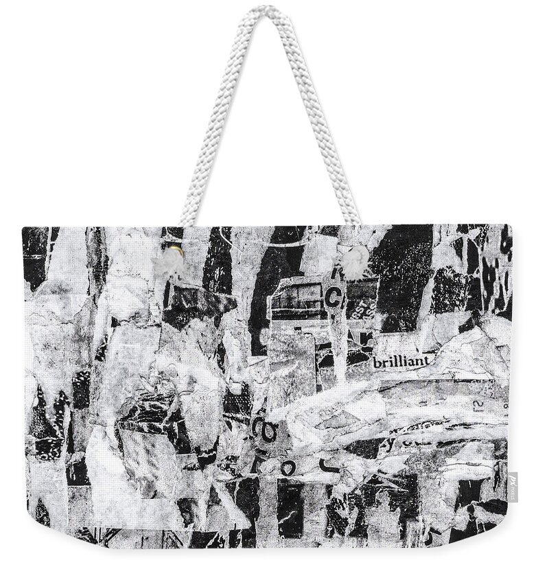 Collage Weekender Tote Bag featuring the mixed media Brilliant by Roseanne Jones