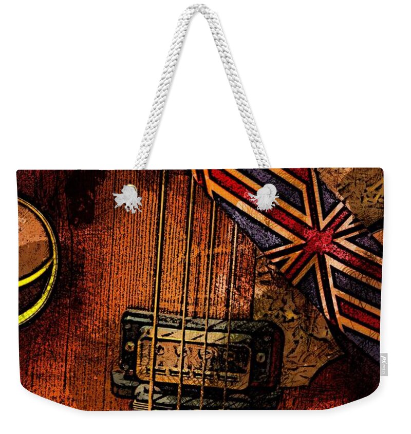 Guitar Weekender Tote Bag featuring the photograph British invasion by John Stuart Webbstock