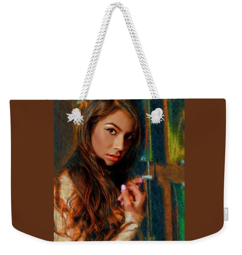Britney Acosta Weekender Tote Bag featuring the photograph Britney Acosta by Blake Richards
