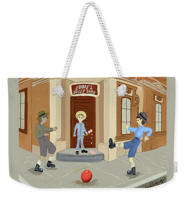 Brooklyn Weekender Tote Bag featuring the digital art Brooklyn Boys by Christina Wedberg