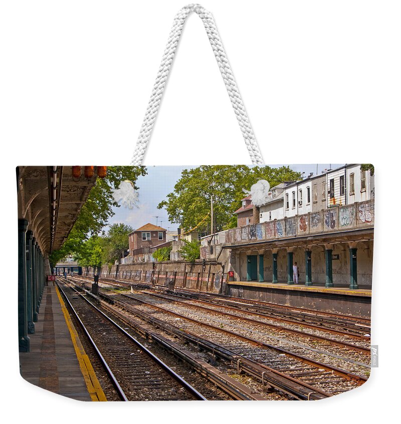 Subway Weekender Tote Bag featuring the photograph Brooklyn Subway by Frank Winters