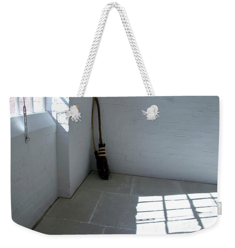 Broom Weekender Tote Bag featuring the photograph Broom in a corner. by Elena Perelman