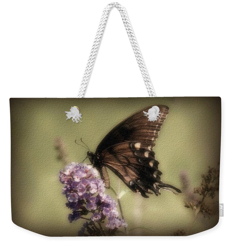 Butterfly Weekender Tote Bag featuring the photograph Brown and Beautiful by Sandy Keeton