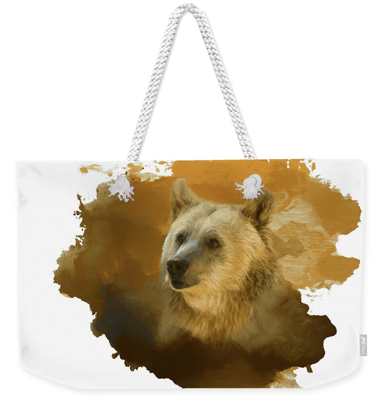 Brown Bear Weekender Tote Bag featuring the painting Brown Bear by Steven Richardson