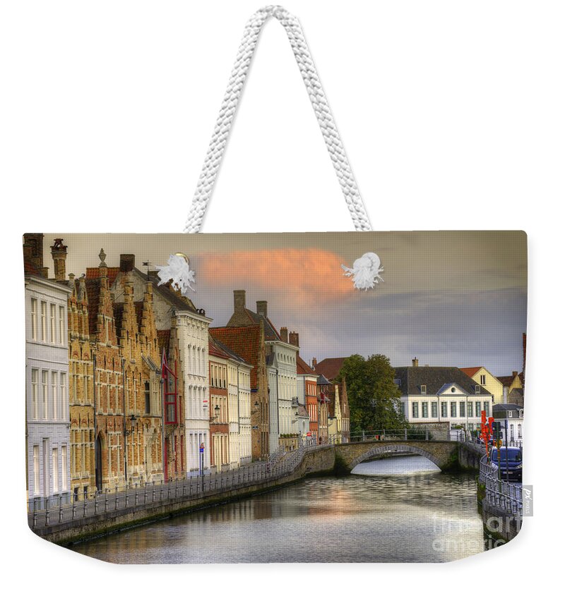 Brugges Weekender Tote Bag featuring the photograph Brugges at Sunset by Juli Scalzi