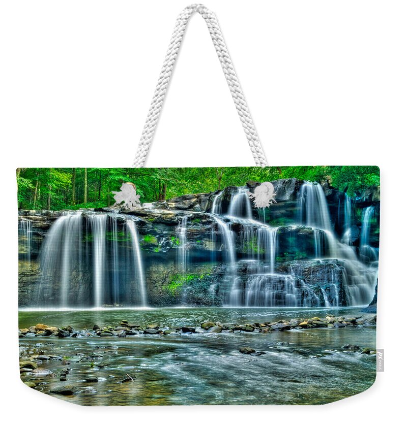 Bush Weekender Tote Bag featuring the photograph Brush Creek Falls 3821 19 20 by Michael Peychich