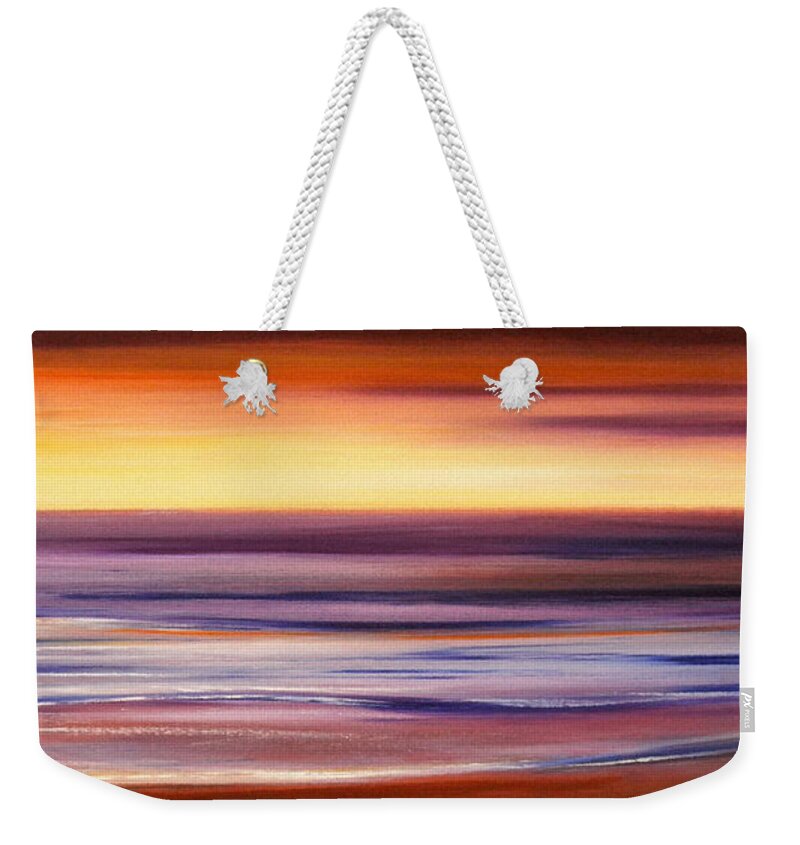 Sunset Paintings Weekender Tote Bag featuring the painting Brushed 2 by Gina De Gorna