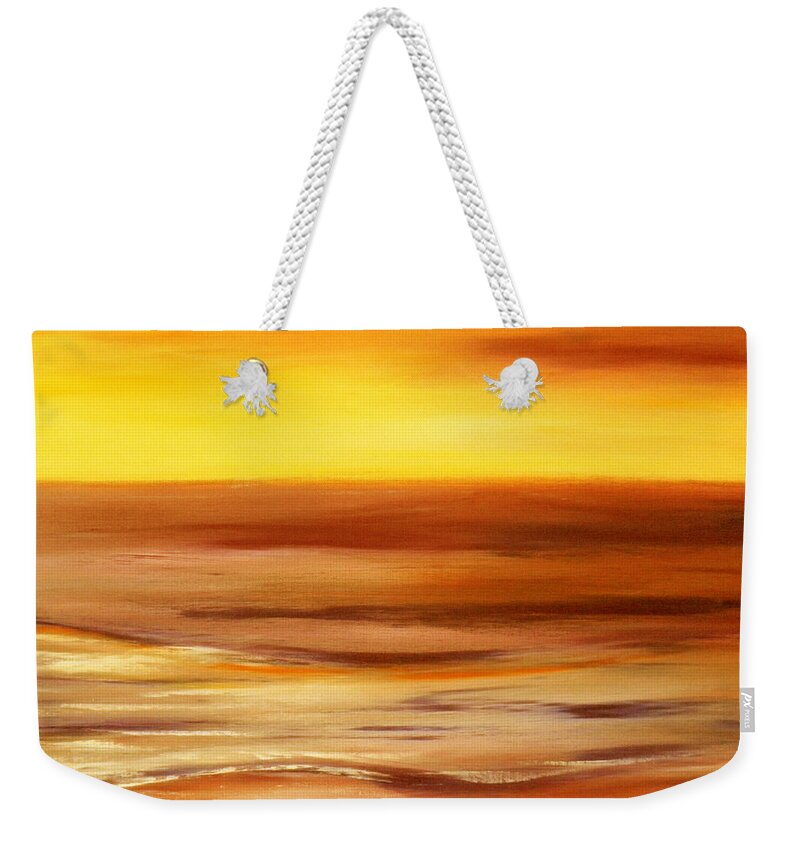 Abstract Weekender Tote Bag featuring the painting Brushed 8 by Gina De Gorna