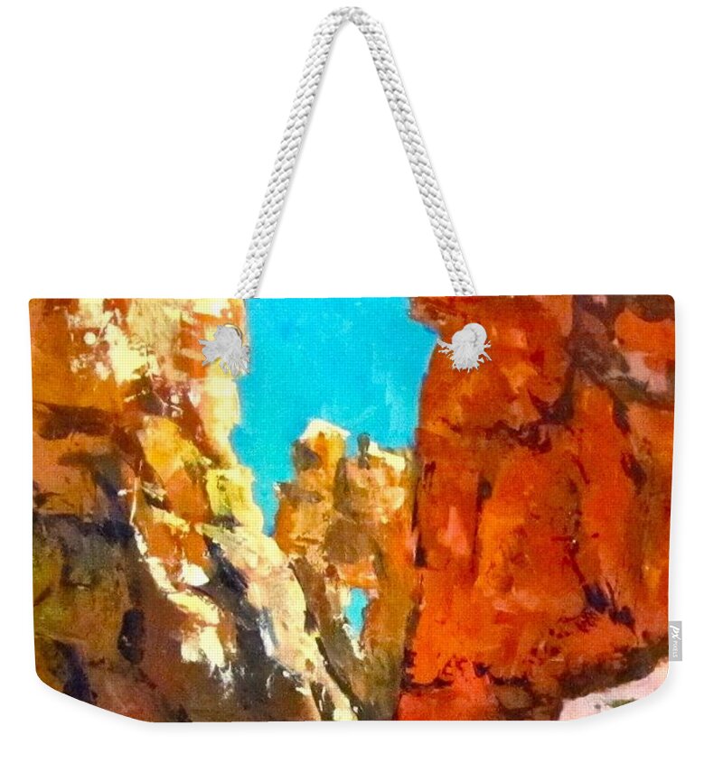 Canyon Weekender Tote Bag featuring the painting Bryce Canyon by Barbara O'Toole