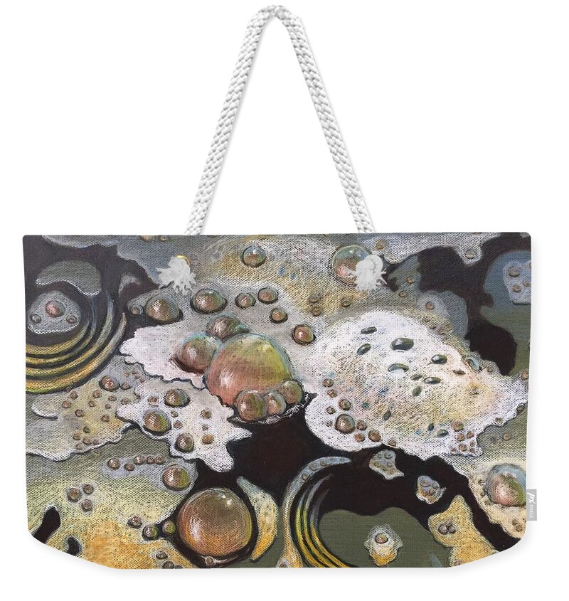 Sandra Hansen Weekender Tote Bag featuring the drawing Bubble, Bubble, Toil and Trouble 2 by Art Nomad Sandra Hansen