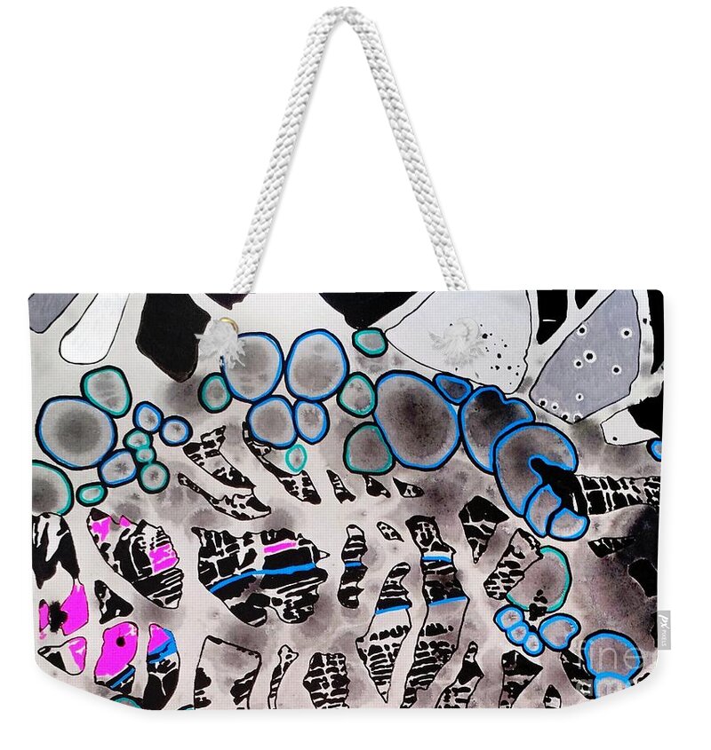 Bubble Weekender Tote Bag featuring the painting Bubble Core by Amy Sorrell