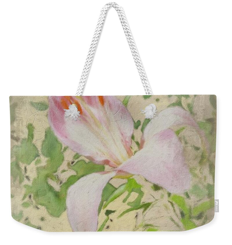 Lily Weekender Tote Bag featuring the photograph Bud n Lily Blossom by Diane Lindon Coy