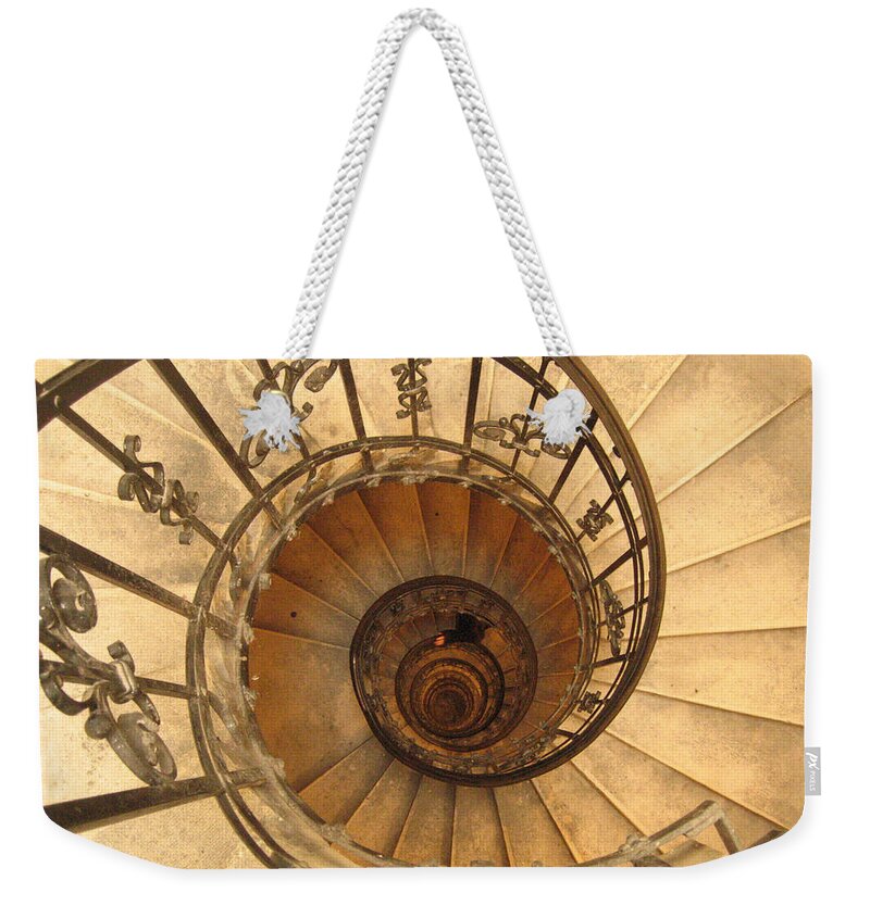 Photograph Weekender Tote Bag featuring the photograph Budapest Staircase by Annette Hadley