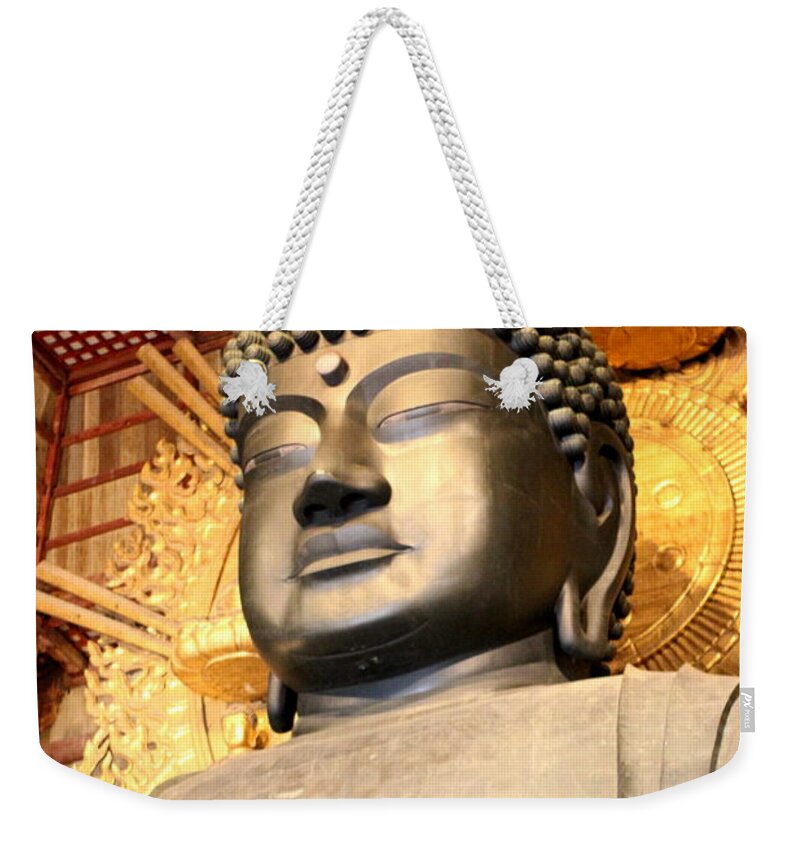 Buddha Weekender Tote Bag featuring the photograph Buddha Statue of Todaiji temple 1 by Silpa Saseendran