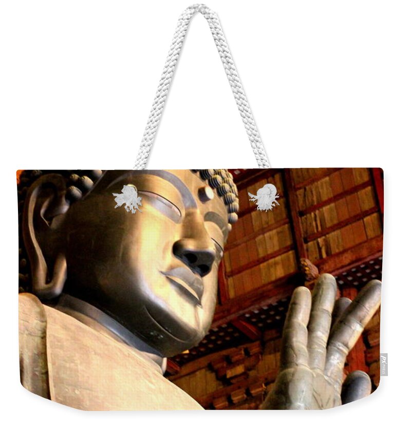 Buddha Weekender Tote Bag featuring the photograph Buddha Statue of Todaiji temple by Silpa Saseendran