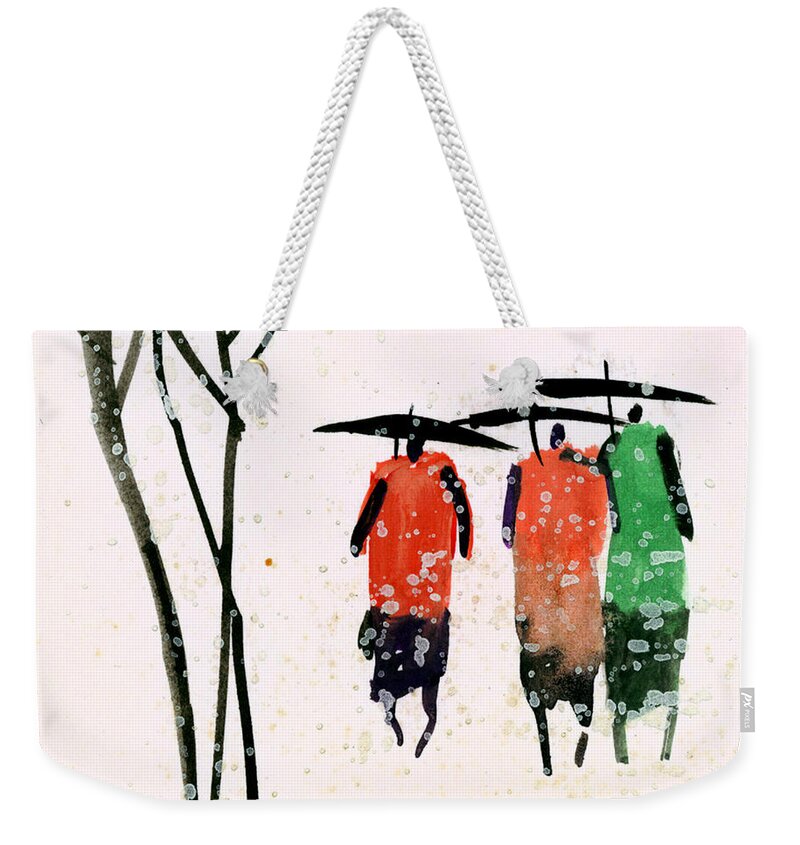 People Weekender Tote Bag featuring the painting Buddies 3 by Anil Nene