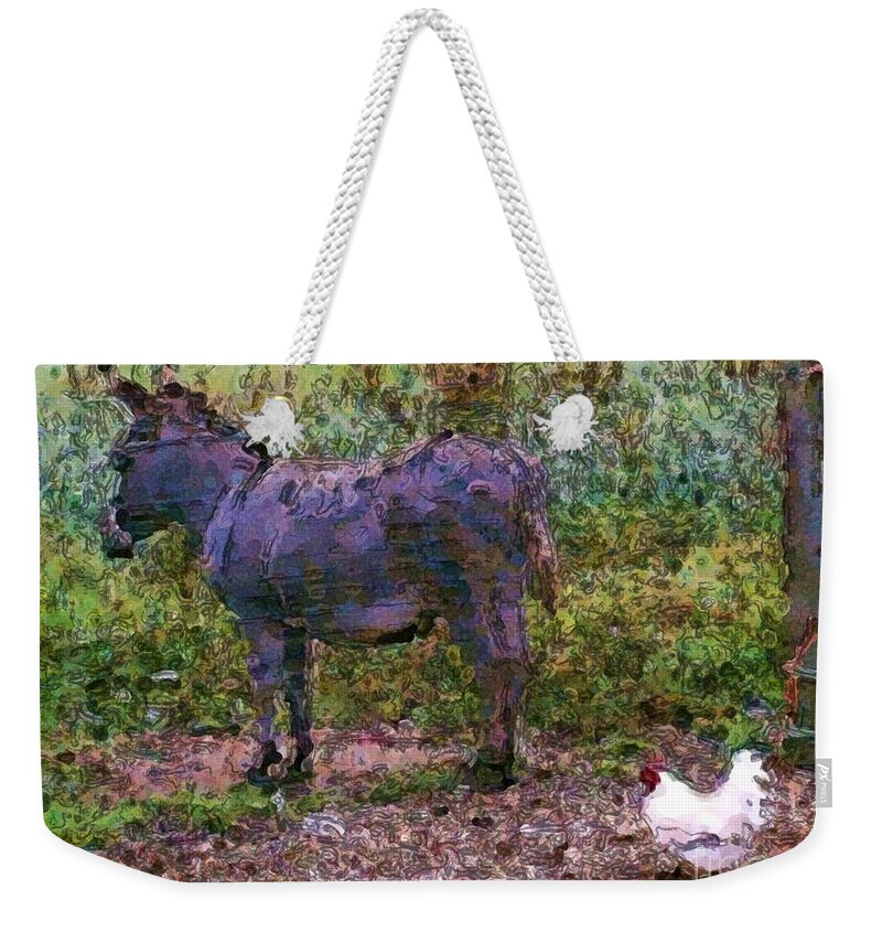 Buddies Take A Walk Weekender Tote Bag featuring the painting Buddies Take A Walk by Two Hivelys