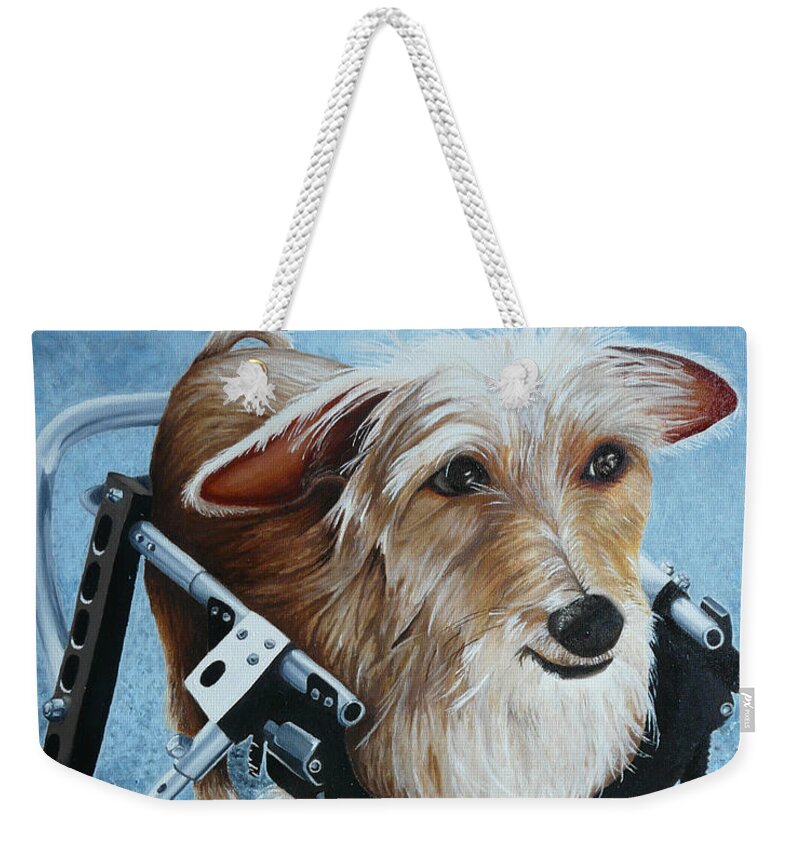 Pet Weekender Tote Bag featuring the painting Buddy's Hope by Vic Ritchey