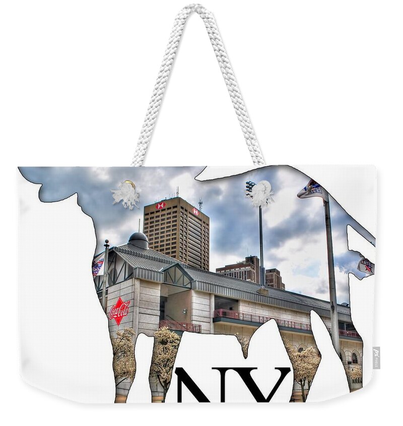 Michael Frank Jr; Nikon; Hdr; Iphone Case; Iphone; Galaxy; Galaxy Case; Phone Case; Buffalo; Buffalo Ny; Buffalo Weekender Tote Bag featuring the photograph Buffalo NY Coca Cola Field by Michael Frank Jr