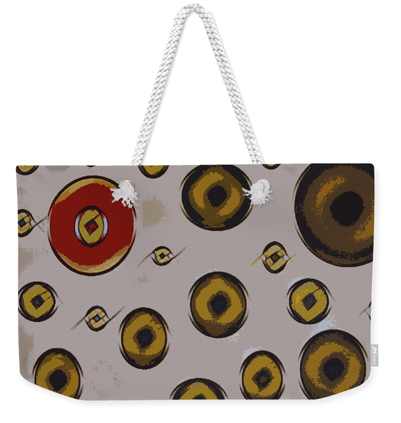 Faces Weekender Tote Bag featuring the painting Bug Eyes by Robert Margetts