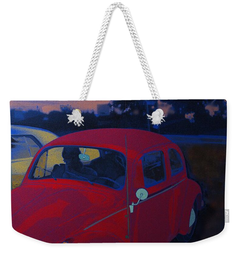 Victor Shelley Weekender Tote Bag featuring the digital art Bug Ride by Victor Shelley