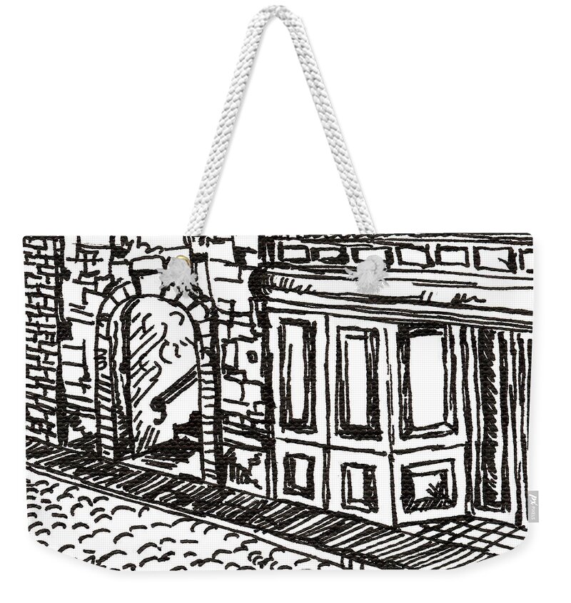 Building Weekender Tote Bag featuring the drawing Buildings 2 2015 - ACEO by Joseph A Langley
