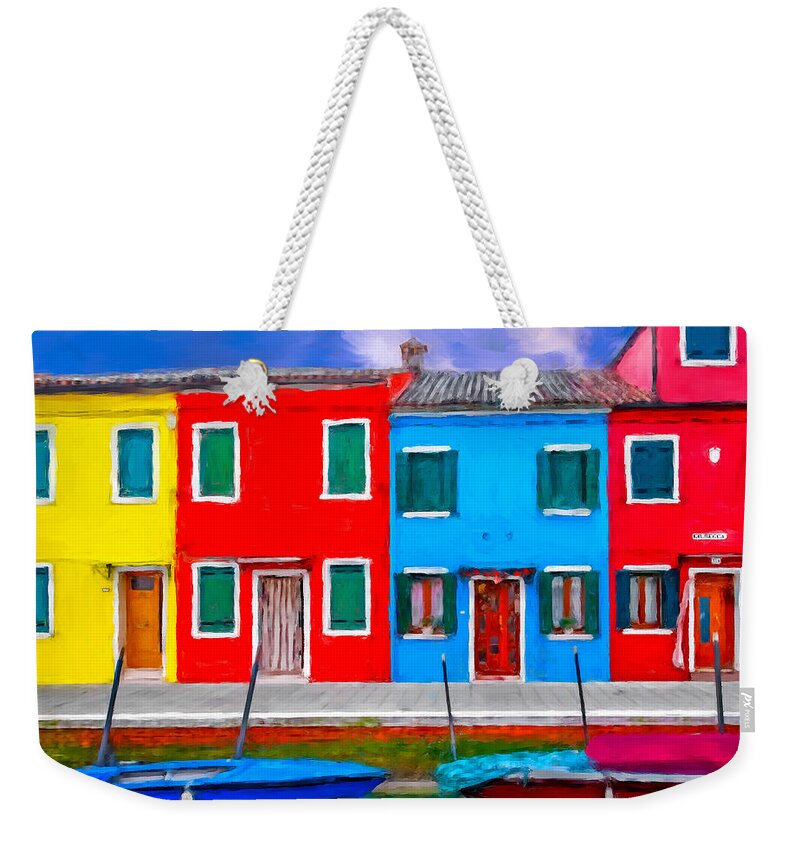 Italia Weekender Tote Bag featuring the photograph Burano Colorful Houses by Juan Carlos Ferro Duque